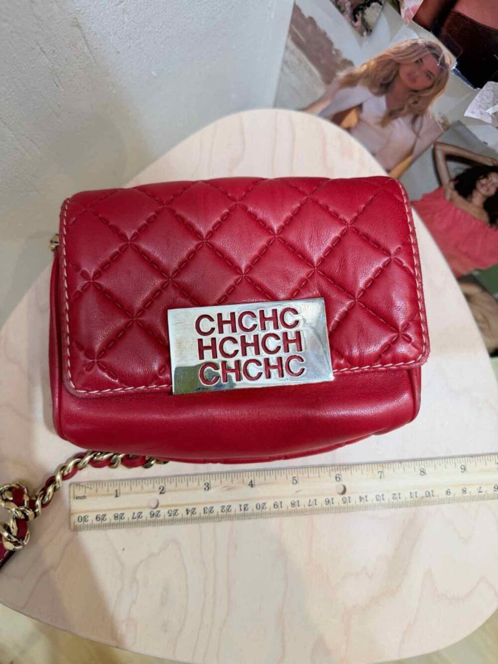 Carolina Herrera Red Handbag - Picture 7 of 8